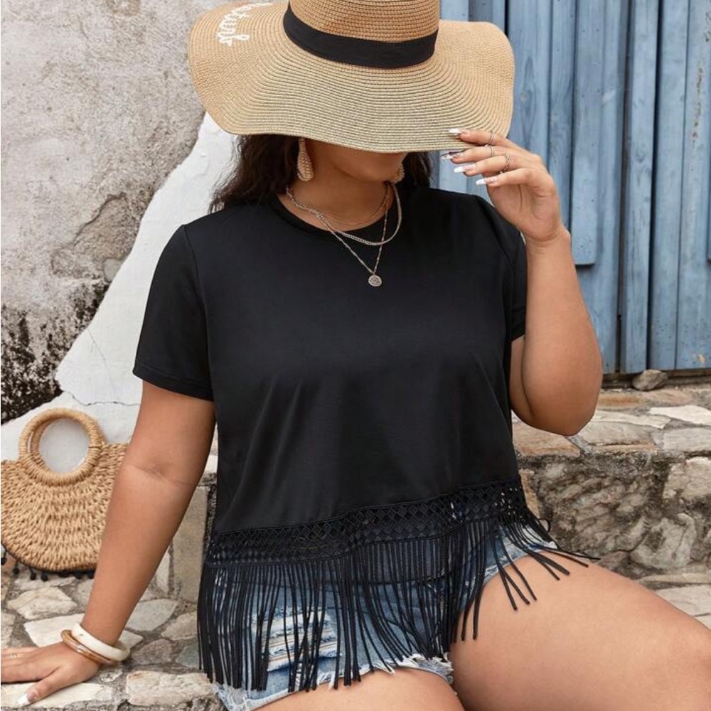 SHEIN plus fringe tee - 3X (18)